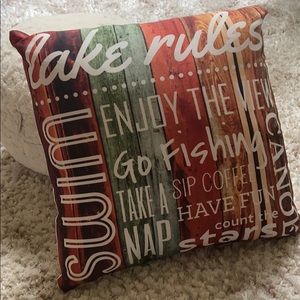 NEW PIER ONE Lake Rules Pillow